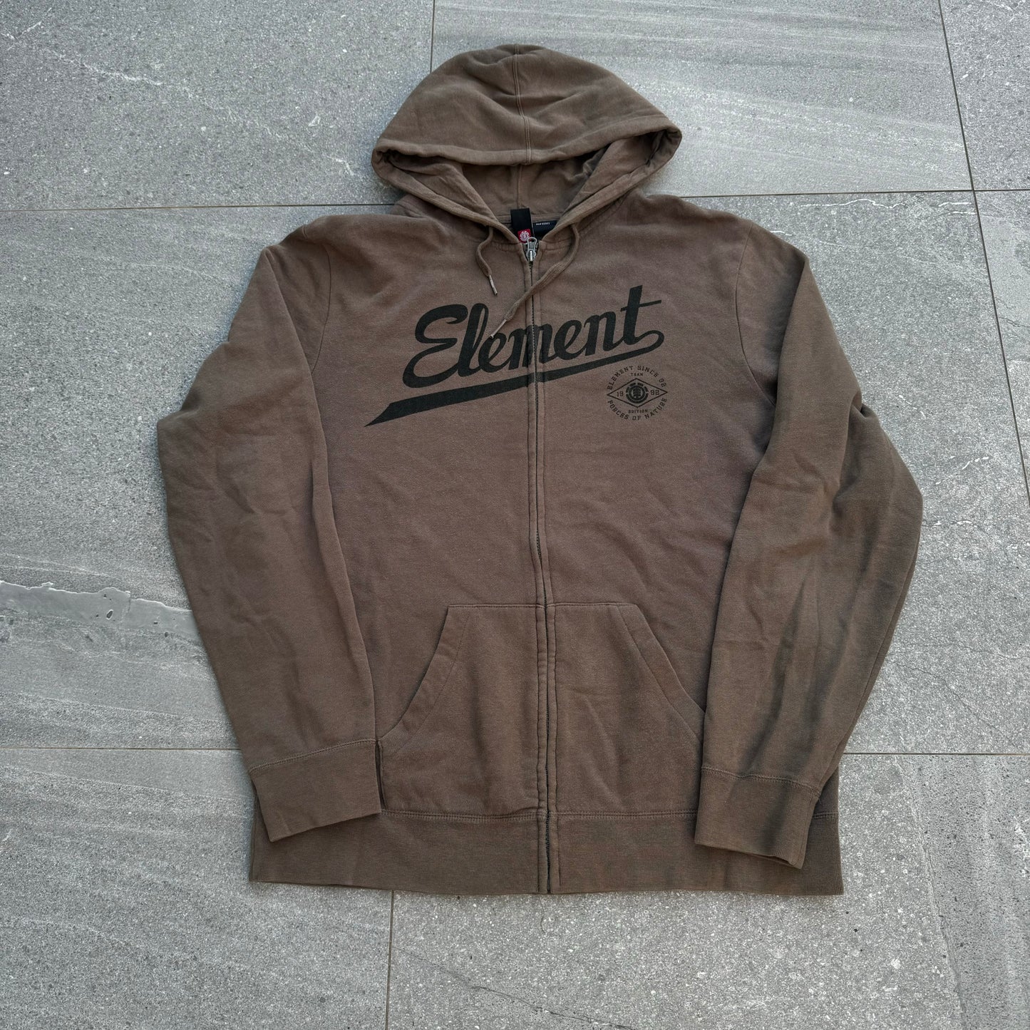 cozy brown element hoodie - L