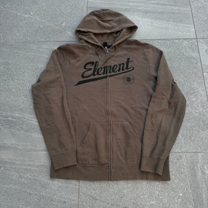 cozy brown element hoodie - L