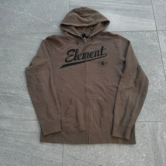cozy brown element hoodie - L