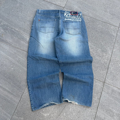 script logo quiksilver jeans - 36x28”