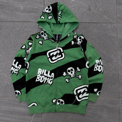 yep goated billabong skull zip - S