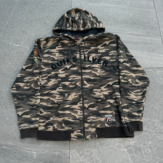 grail quiksilver camo zip - M