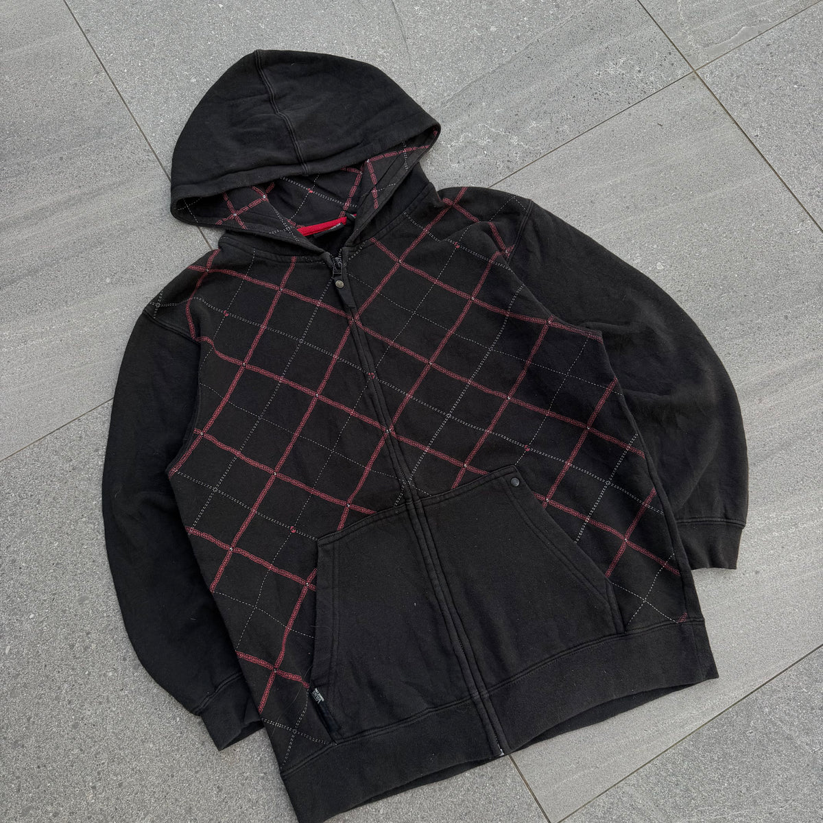 grail vans skull plaid hoodie - S