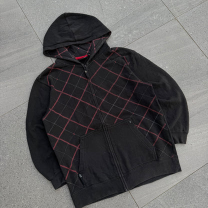grail vans skull plaid hoodie - S