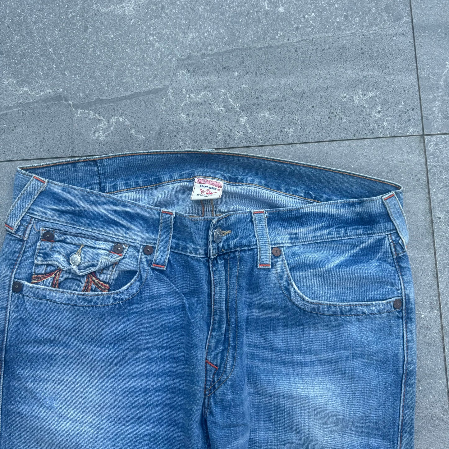 truey rainbow stitch straight legs - 36x34”