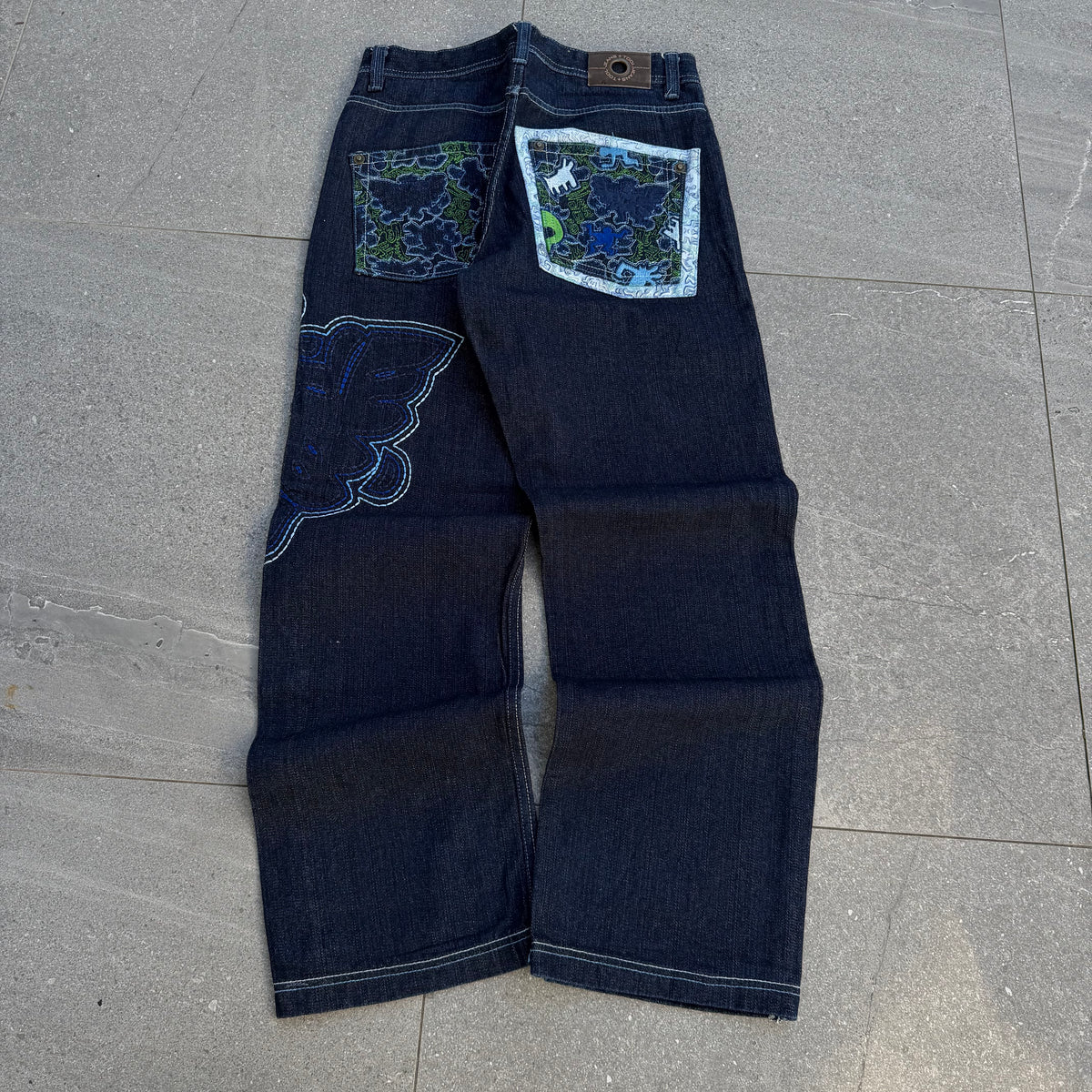 keith haring embroidered tool jeans - 33x32”