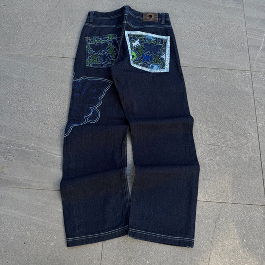 keith haring embroidered tool jeans - 33x32”
