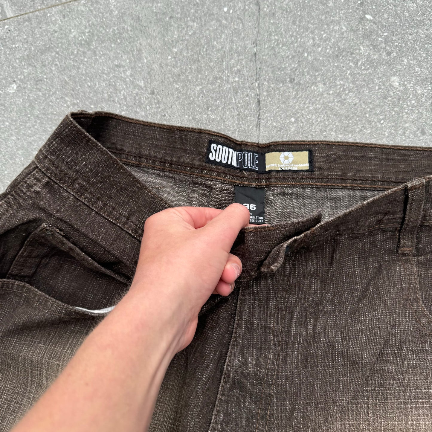 crazy brown southpole jorts - 36”