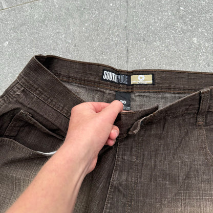 crazy brown southpole jorts - 36”