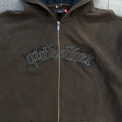 hard asf quiksilver stitched zip - L