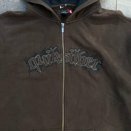 hard asf quiksilver stitched zip - L