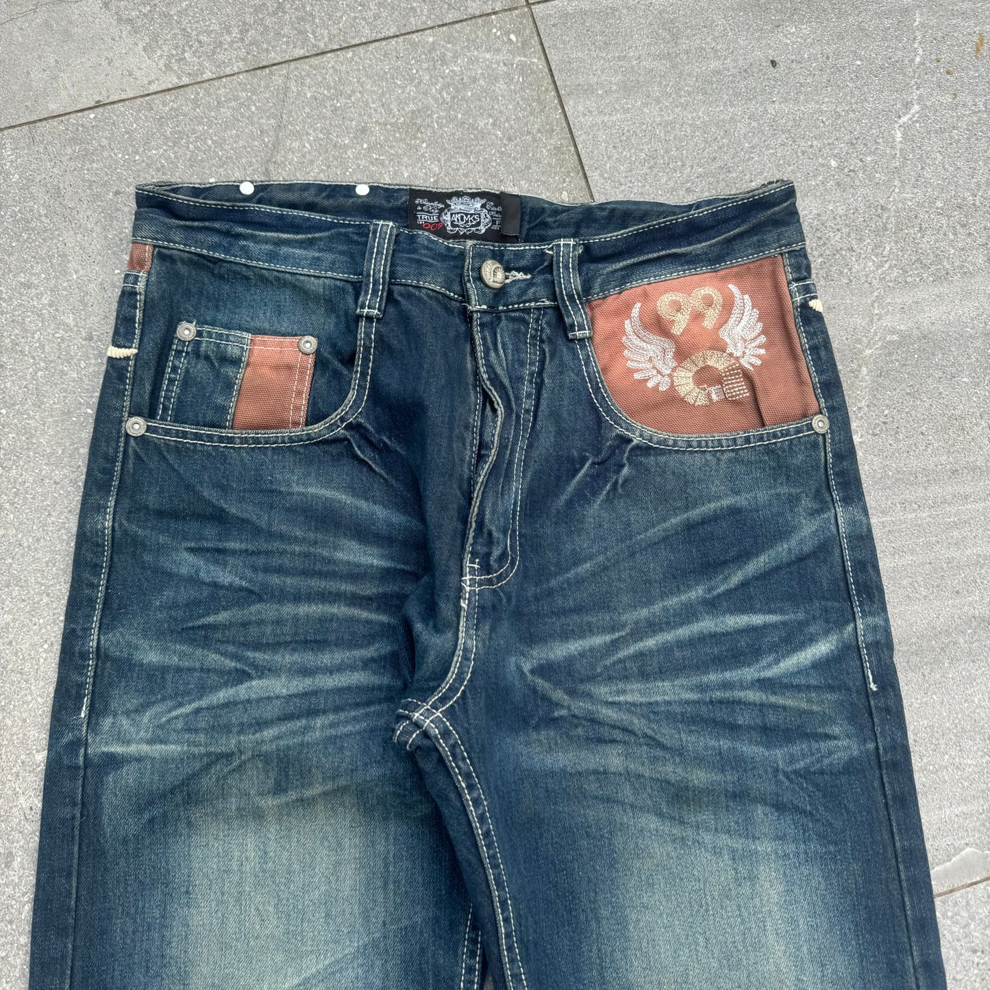 akademiks straight stacked jeans - 32x34”