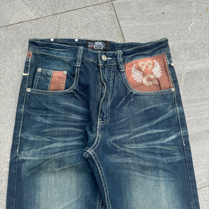 akademiks straight stacked jeans - 32x34”