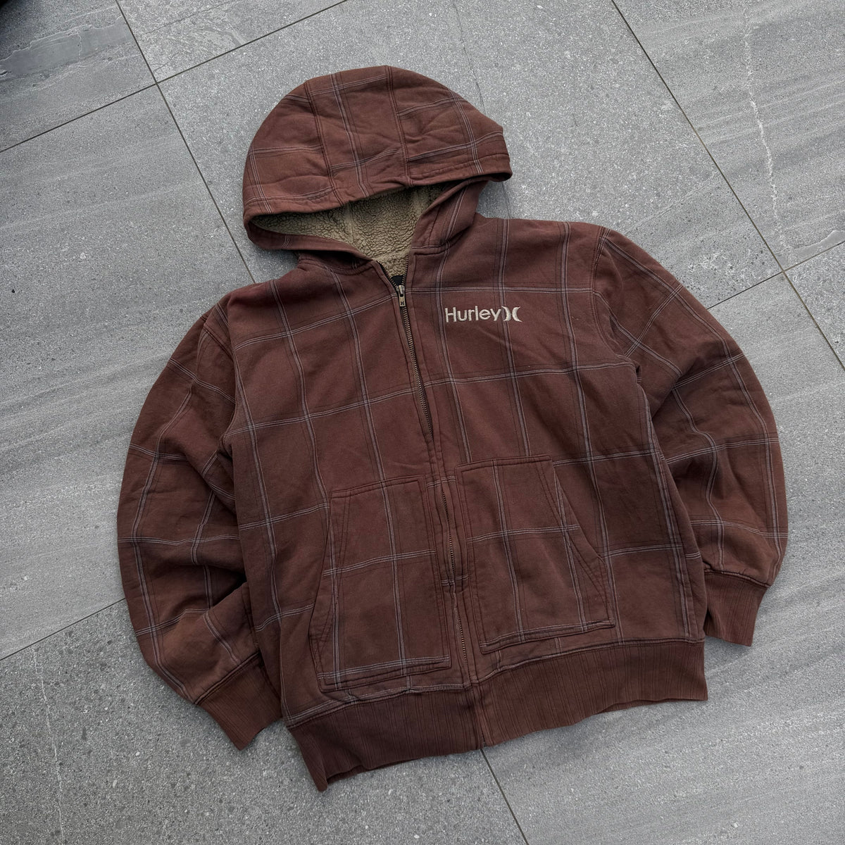 GOATED hurley plaid zip (fur lined) - M