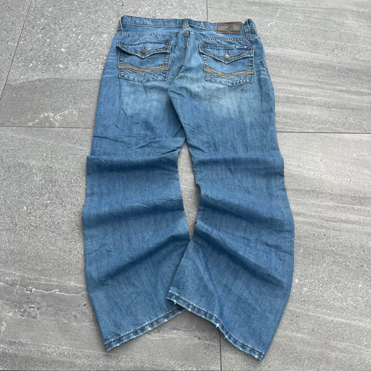 silver embroidered bootcuts - 36x32”