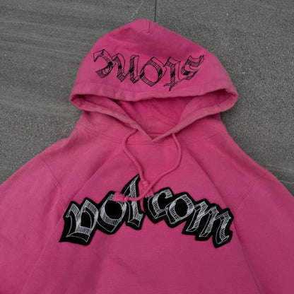 pink volcom hoodie (so tuff) - L
