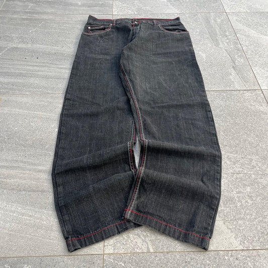 red stitched bootcuts - 38x32”