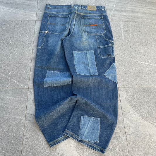 varcity new york patchwork jeans - 40x34”