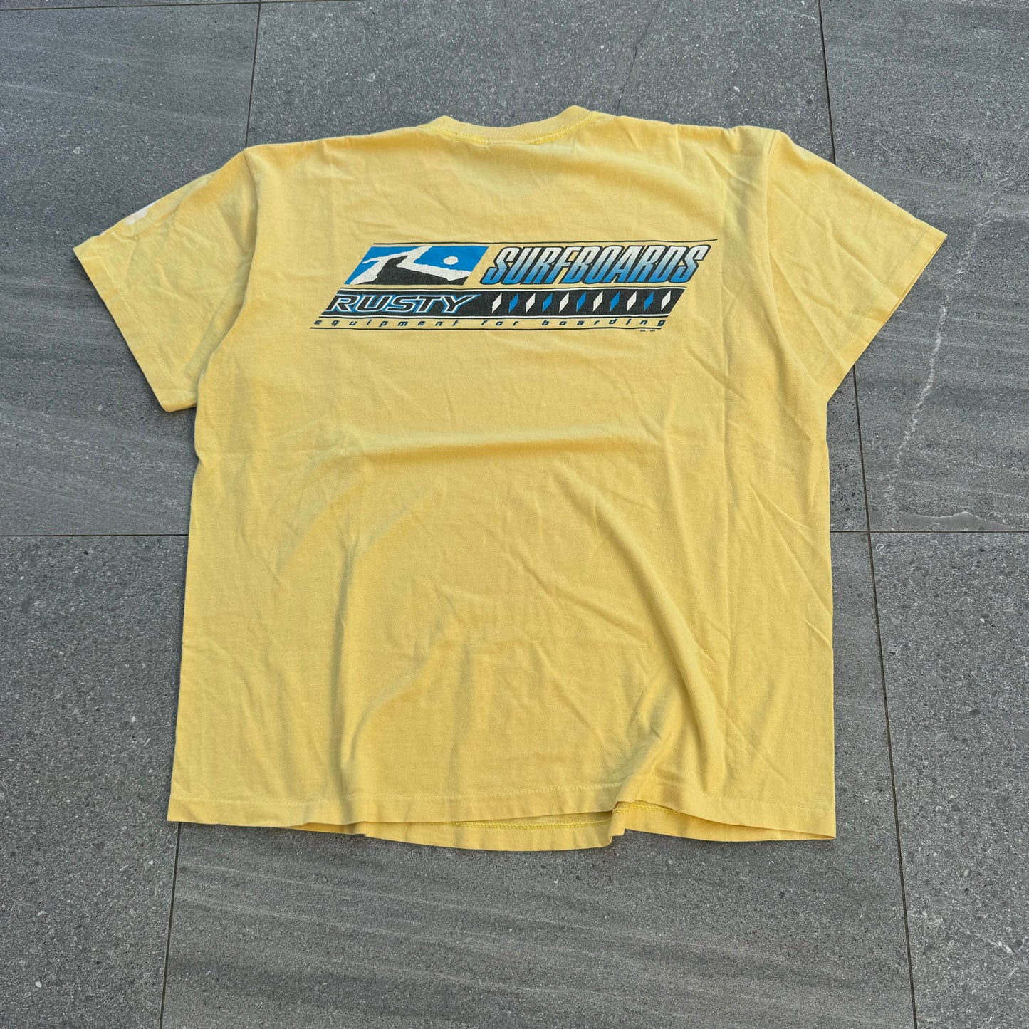 90s made in USA rusty tee - L
