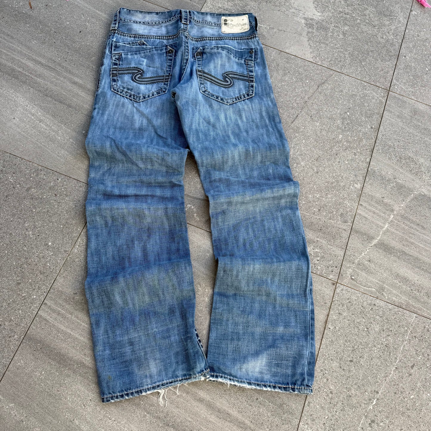 y2k silver bootcuts - 33x34”