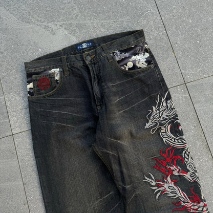 GRAILLL buten made in japan dragons - 34x33”