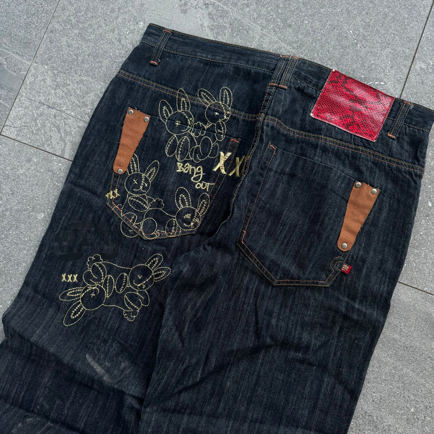 CUTEST RAW DENIM STASH HOUSE SEXBUNNY JEAAAAANS - 38x33”