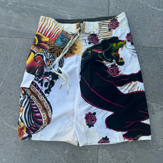 deadstock christian audigier boardies - 34x12”