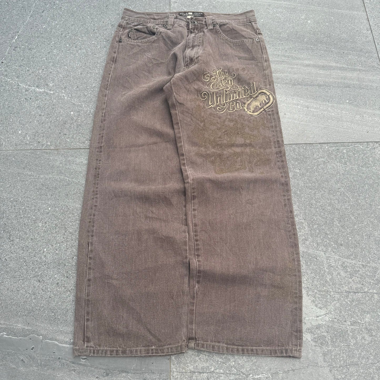 rare brown ecko jeans - 32x30”