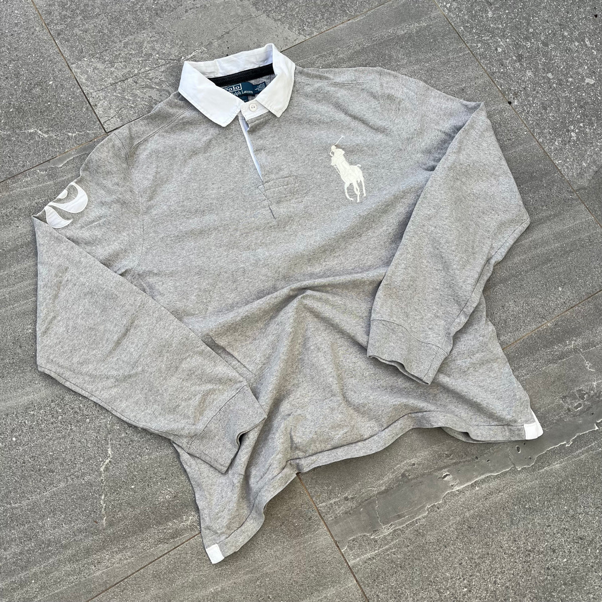 long sleeve ralph collar number - L