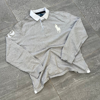 long sleeve ralph collar number - L