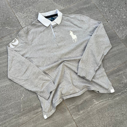 long sleeve ralph collar number - L