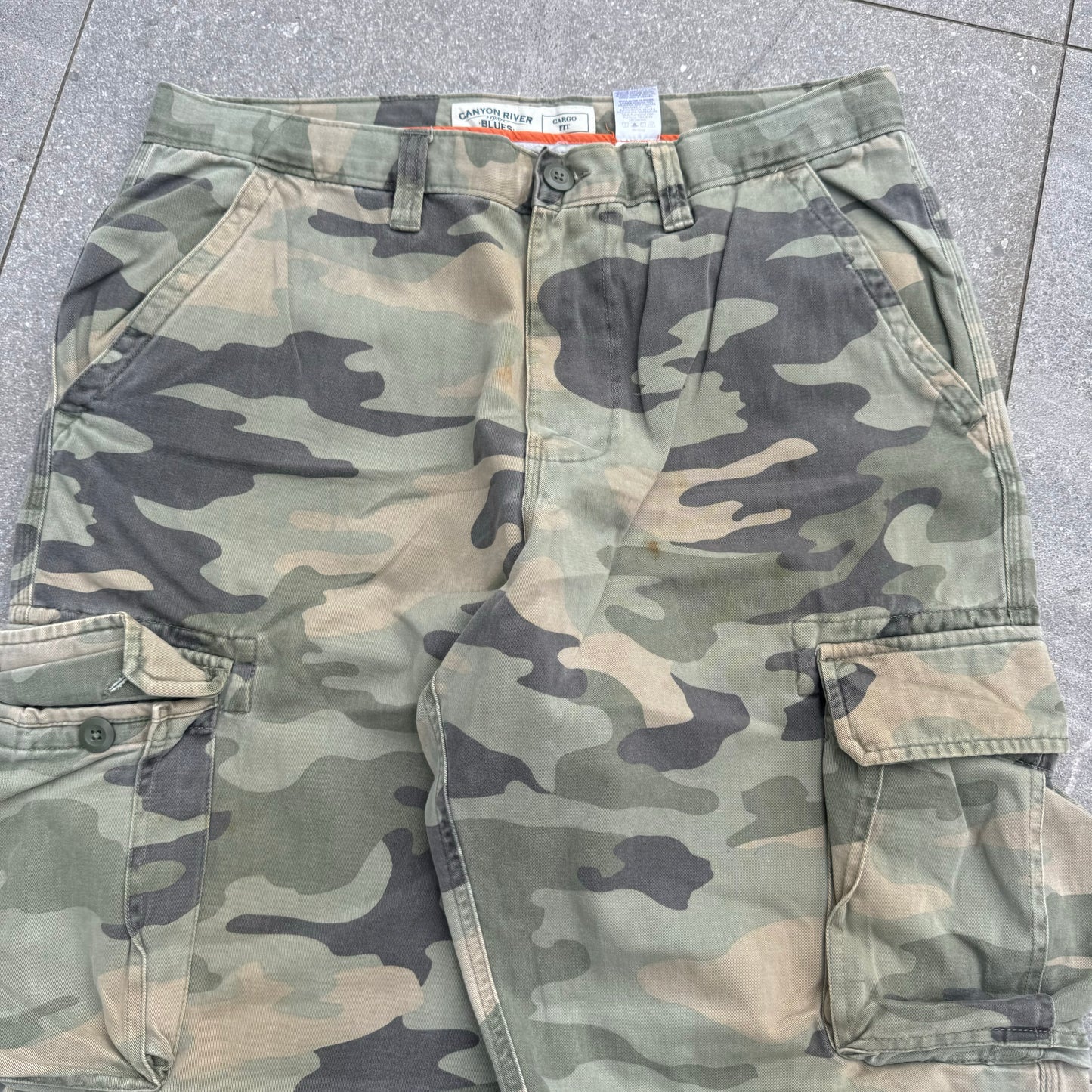 phaaaaat canyon river camo pants - 36x32”