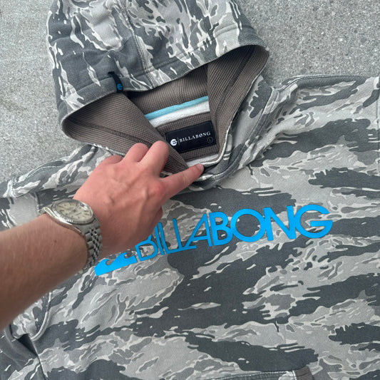 sand camo billabong hoodie - L