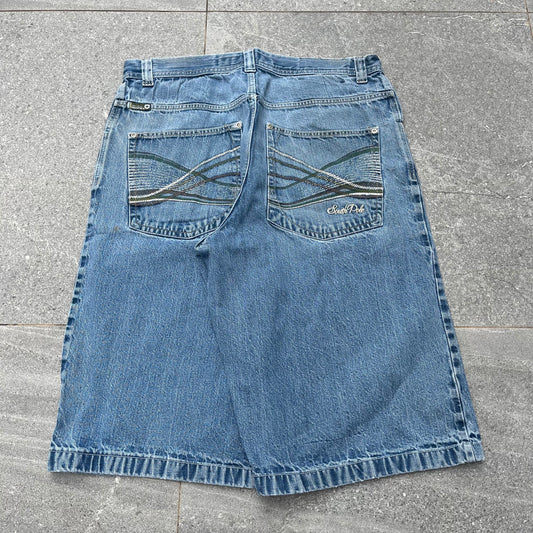 embroidered southpole jorts - 36x15”