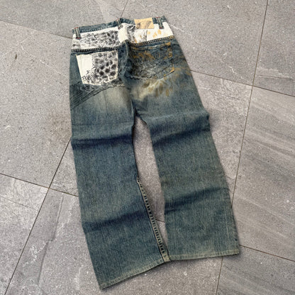 grail japanese micra slub bootcuts - 32x30”