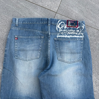 script logo quiksilver jeans - 36x28”