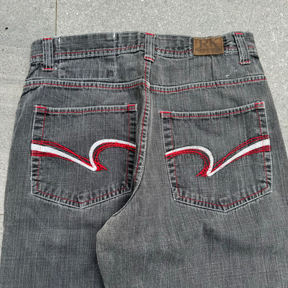 hard asf faded jeans - 32x30”