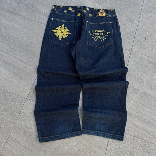 crown holder embroidered jeans - 42x32”
