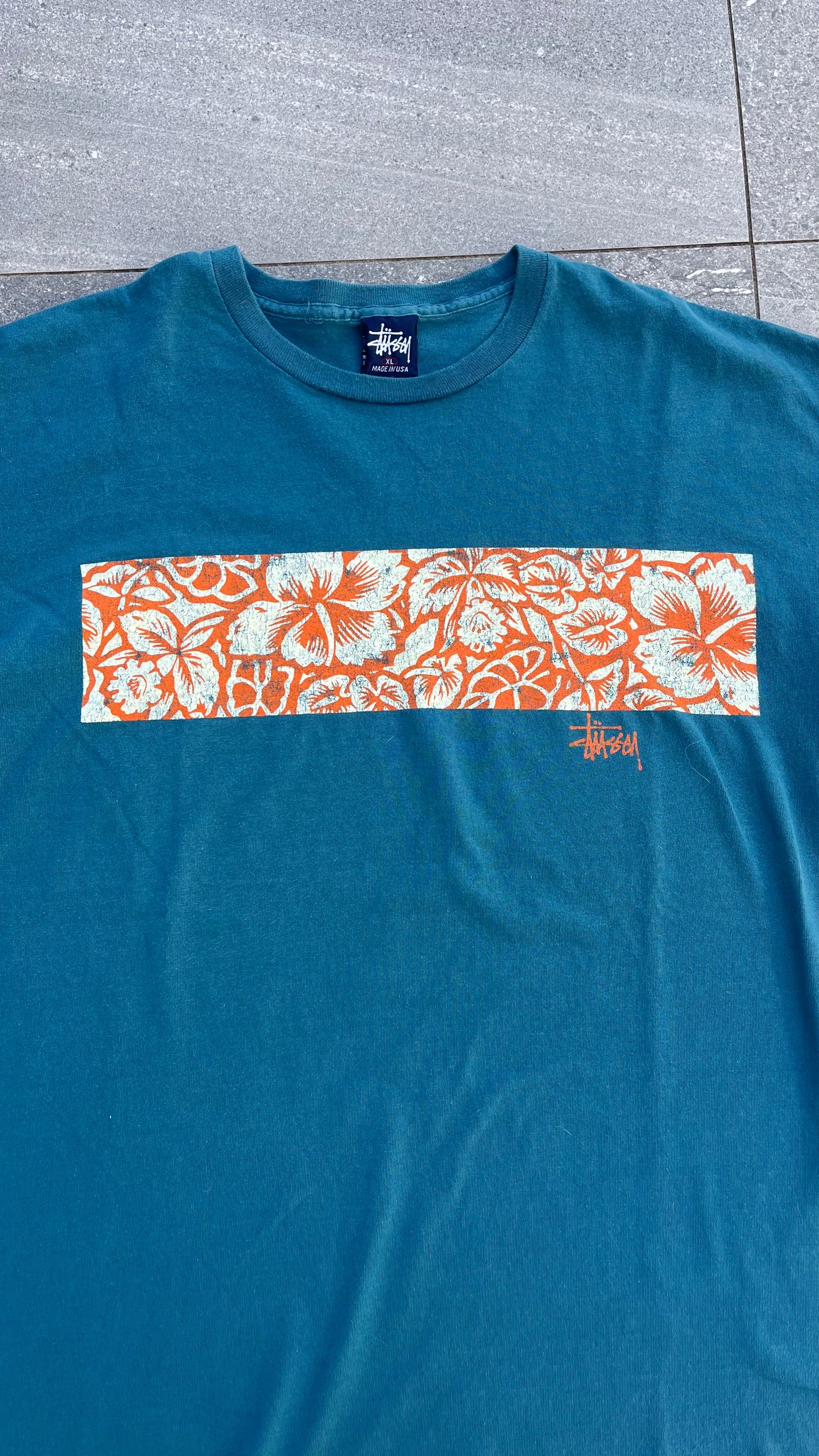 1996 stussy flower tee - XL