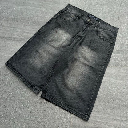 southpole leather patch jorts - 36”