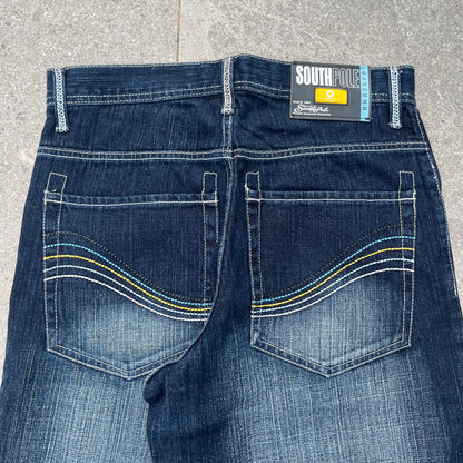 beautiful yellow tab embroidered jorts - 32x16”
