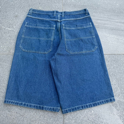 project blue side stripe jorts - 34x13”