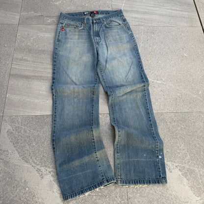 ik the heel bite is fucked but these fit real nice.  southpole bootcuts - 33x3