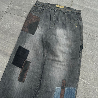grail clench panelled jeans - 38x32”