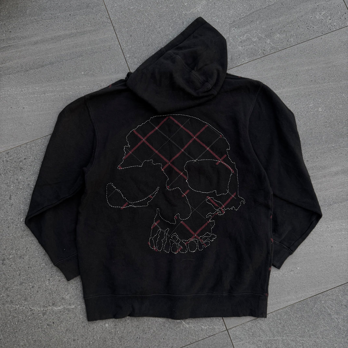 grail vans skull plaid hoodie - S