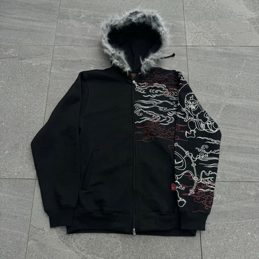 insane japanese fur hoodie - M