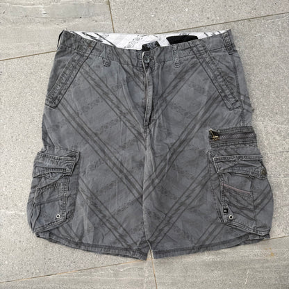 baggy quiksilver plaid cargos - 36”