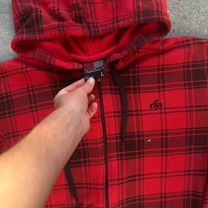 grail southpole plaid hoodie - L