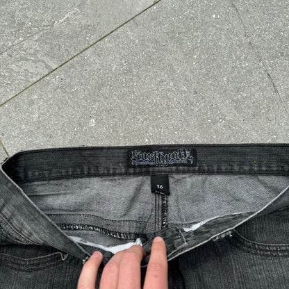 southpole leather patch jorts - 36”