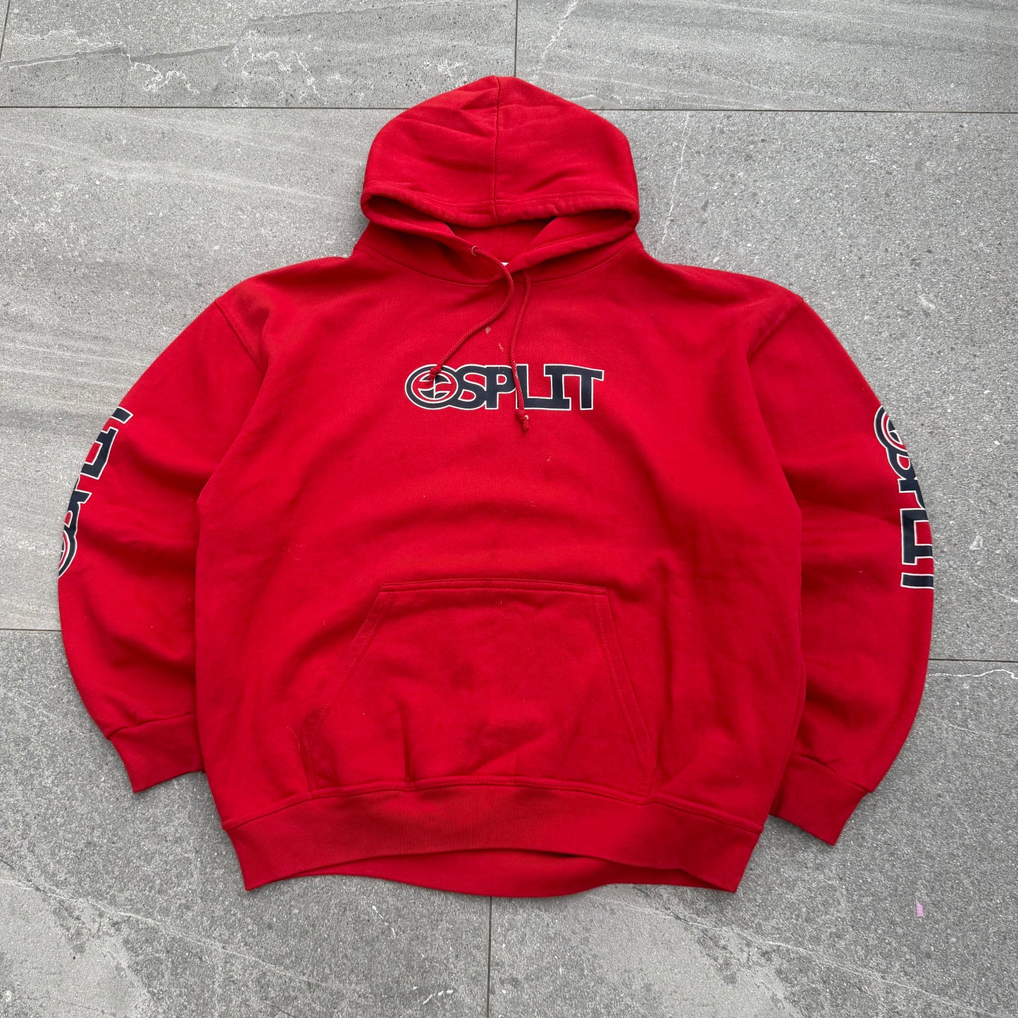90s tri hit split hoodie - M